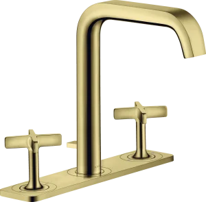Axor Citterio E 3-hole Basin Mixer 170 With Plate And Pop-up Waste Gold Polished