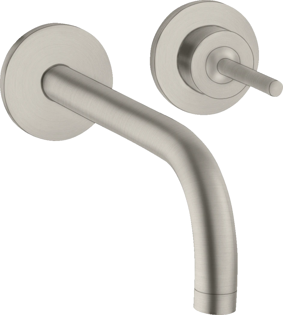 Axor Uno Single Lever Basin Mixer For Concealed Installation Wall-mounted With Spout 165 Mm And Escutcheons Stainless Steel