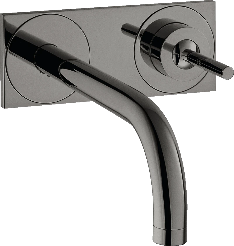 Axor Uno Single Lever Basin Mixer For Concealed Installation Wall-mounted With Spout 165 Mm And Plate Polished Black Chrome