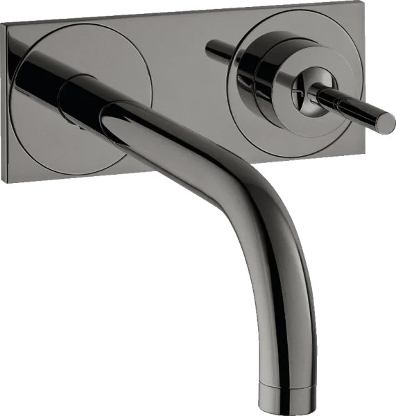 Axor Uno Single Lever Basin Mixer For Concealed Installation Wall-mounted With Spout 165 Mm And Plate Polished Black Chrome