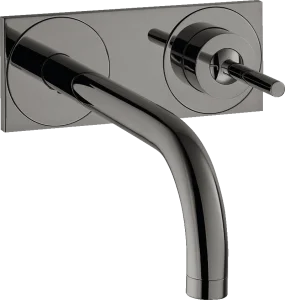 Axor Uno Single Lever Basin Mixer For Concealed Installation Wall-mounted With Spout 165 Mm And Plate Polished Black Chrome