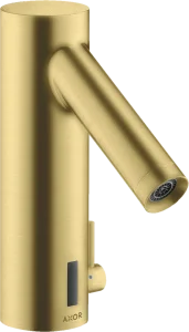 Axor Starck Electronic Basin Mixer 90 With Temperature Control, Battery-operated Brushed Brass