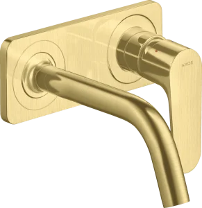 Axor Citterio M Single Lever Basin Mixer For Concealed Installation Wall-mounted With Spout 167 Mm And Plate Brushed Brass