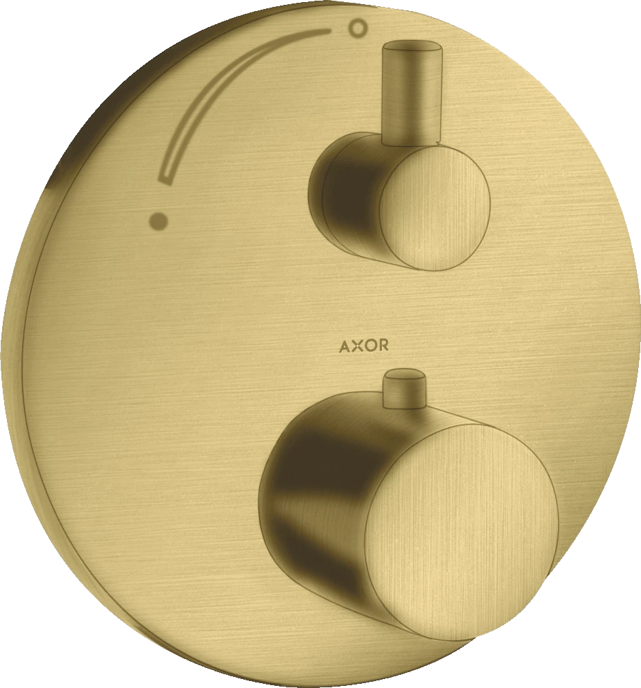 Axor Uno Thermostatic Mixer For Concealed Installation With Shut-off Valve Brushed Brass