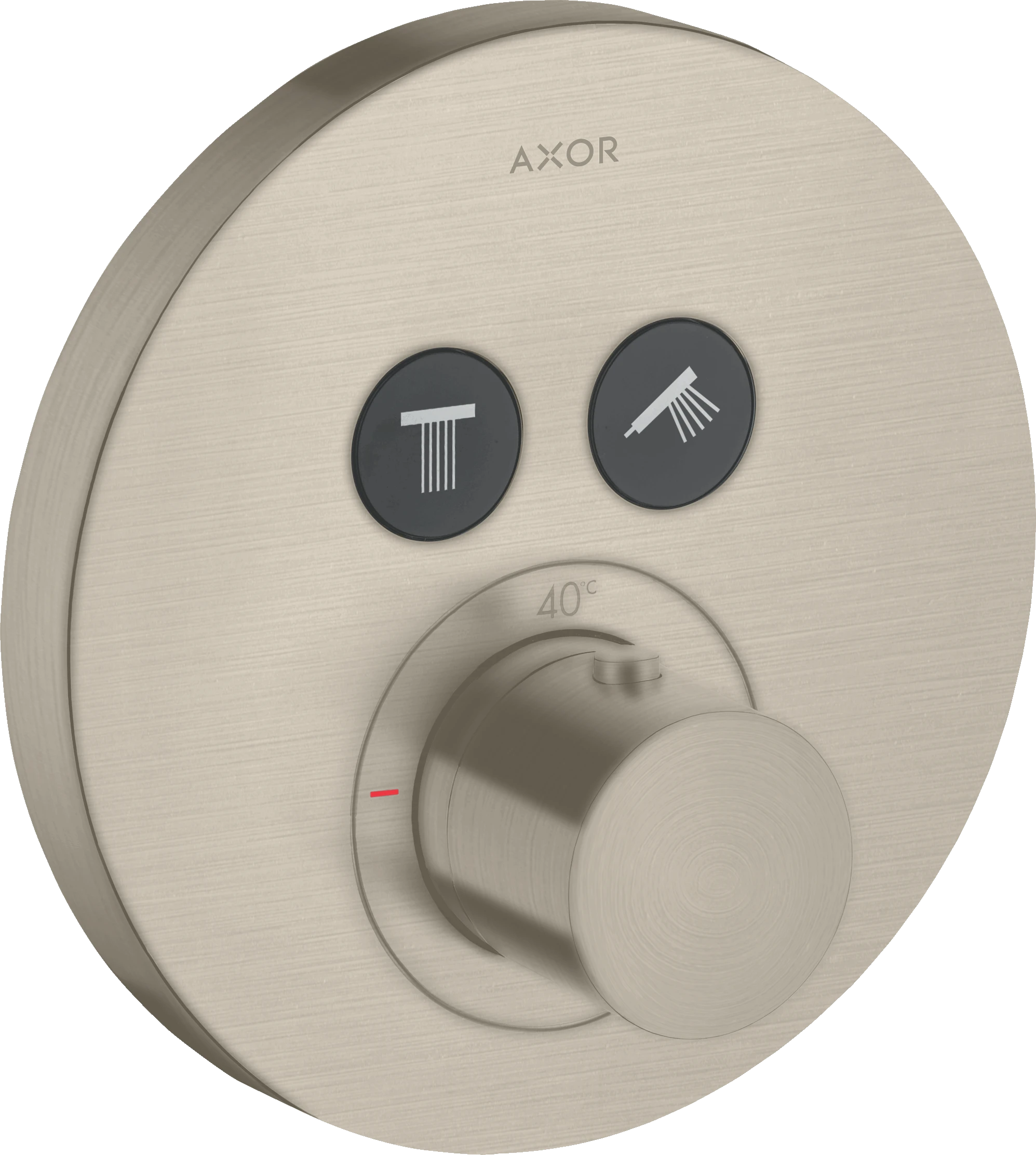 Axor Showersolutions Thermostatic Mixer Round For Concealed Installation For 2 Outlets Brushed Nickel