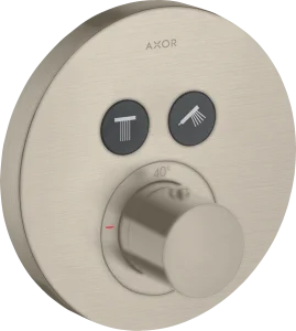 Axor Showersolutions Thermostatic Mixer Round For Concealed Installation For 2 Outlets Brushed Nickel