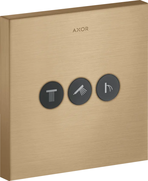 Axor Showerselect Valve Square For Concealed Installation For 3 Outlets Brushed Bronze