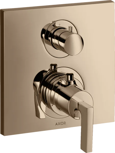 Axor Citterio Thermostatic Mixer For Concealed Installation With Shut-off / Diverter Valve And Lever Handle Polished Red Gold