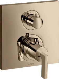 Axor Citterio Thermostatic Mixer For Concealed Installation With Shut-off / Diverter Valve And Lever Handle Polished Red Gold