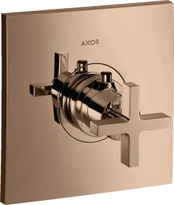 Axor Citterio Thermostatic Mixer Highflow For Concealed Installation With Cross Handle Polished Red Gold