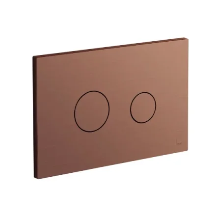 Vado Individual Round Button Flush Plate Brushed Bronze