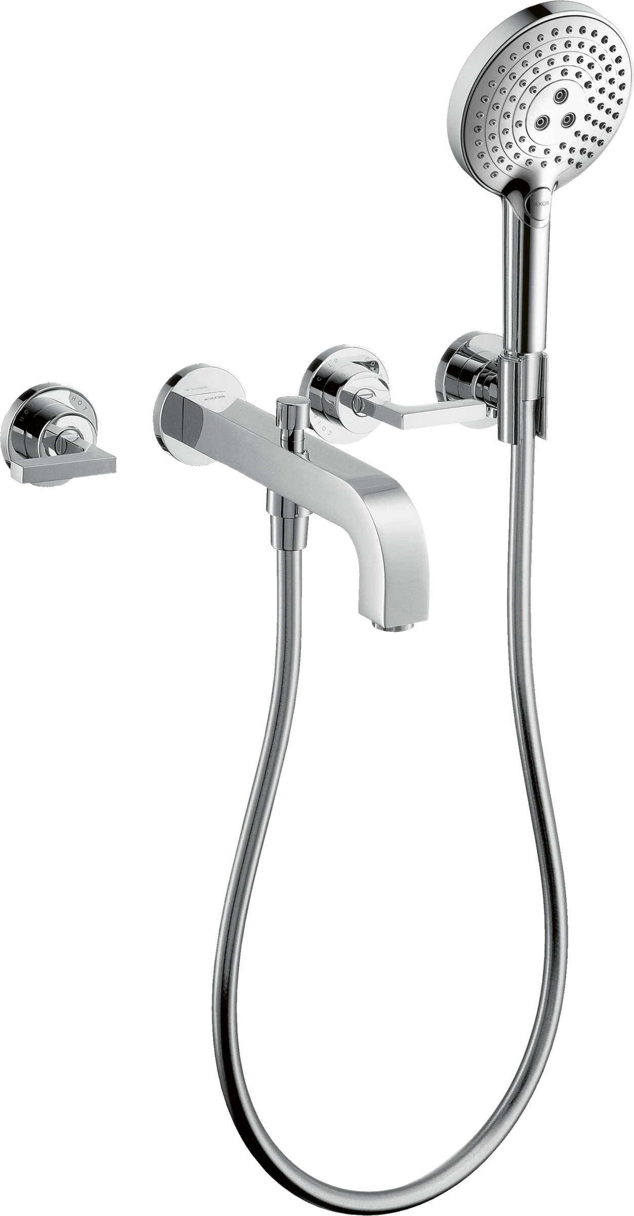 Axor Citterio 3-hole Bath Mixer For Concealed Installation Wall-mounted With Lever Handles And Escutcheons Chrome