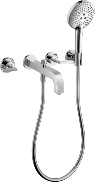 Axor Citterio 3-hole Bath Mixer For Concealed Installation Wall-mounted With Lever Handles And Escutcheons Chrome