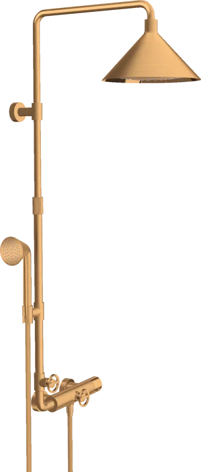 Axor Showers/front Showerpipes With Thermostatic Mixer 855 X 475 X 185mm Gold - Brushed product image - Image 1