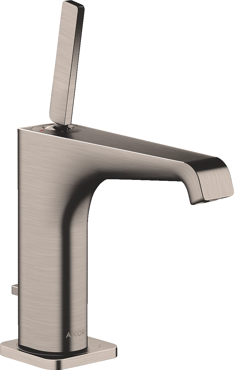 Axor Citterio E Single Lever Basin Mixer 130 With Pin Handle And Pop-up Waste Stainless Steel