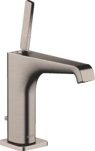 Axor Citterio E Single Lever Basin Mixer 130 With Pin Handle And Pop-up Waste Stainless Steel