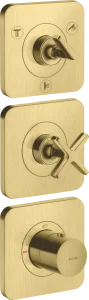 Axor Citterio E Thermostatic Module 380/120 For Concealed Installation For 3 Outlets With Escutcheons Brushed Brass