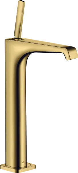 Axor Citterio E Single Lever Basin Mixer 250 With Pin Handle For Wash Bowls With Waste Gold Polished