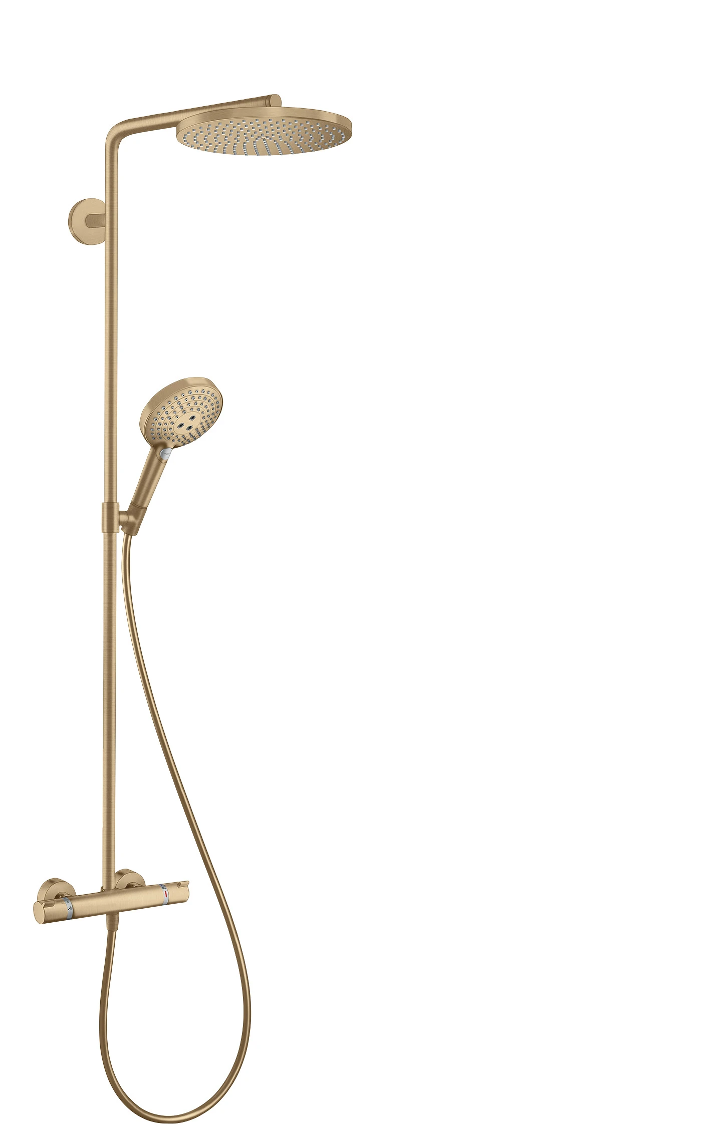 Hansgrohe Raindance Select S Showerpipe 240 1jet Powderrain With Thermostatic Shower Mixer Brushed Bronze