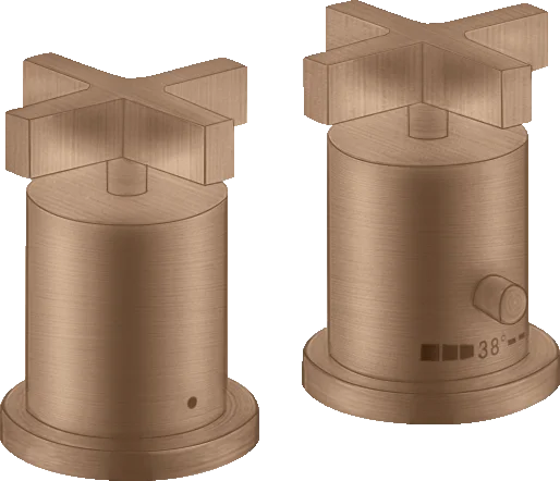 Axor Citterio 2-hole Rim-mounted Thermostatic Bath Mixer With Cross Handles Brushed Red Gold