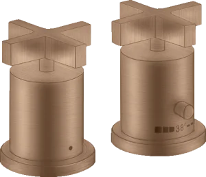 Axor Citterio 2-hole Rim-mounted Thermostatic Bath Mixer With Cross Handles Brushed Red Gold