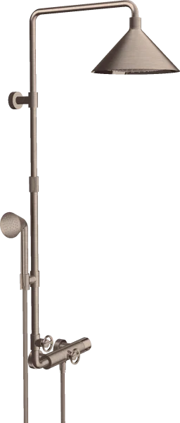 Axor Showers/front Showerpipe With Thermostatic Mixer And 2jet Overhead Shower 240 Brushed Nickel