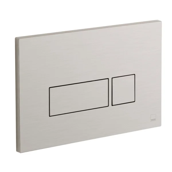 Vado Individual Square Button Flush Plate Brushed Nickel