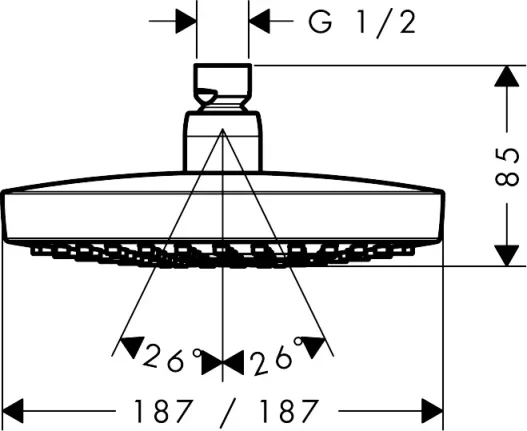 Hansgrohe Croma Select E Overhead Showers 305 X 280 X 135mm White/chrome detail view - Image 2