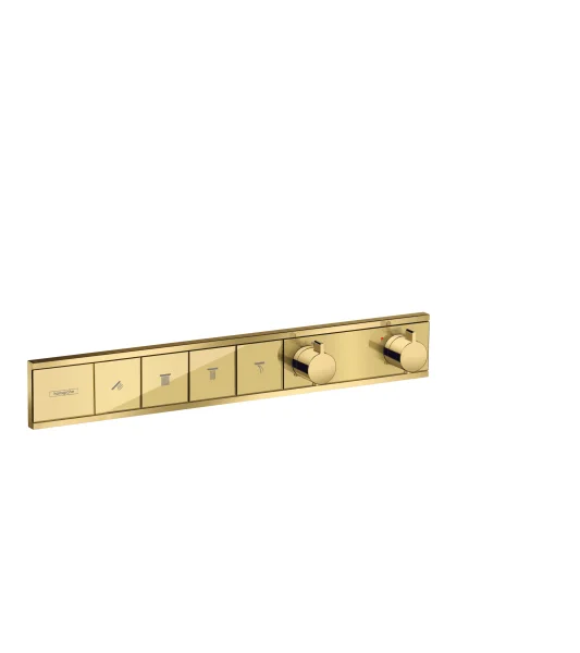 Hansgrohe Rainselect Thermostat For Concealed Installation For 4 Functions Gold Polished