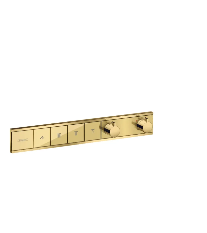 Hansgrohe Rainselect Thermostatic Shower Mixer Concealed 715 X 400 X 145mm Gold - Polished product image - Image 1