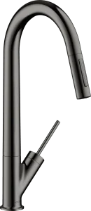 Axor Starck Single Lever Kitchen Mixer 270 With Pull-out Spray Polished Black Chrome