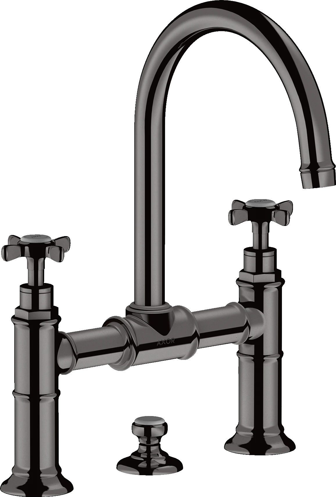 Axor Montreux 2-handle Basin Mixer 220 With Cross Handles And Pop-up Waste Polished Black Chrome