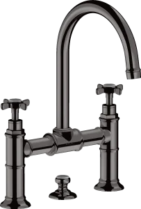 Axor Montreux 2-handle Basin Mixer 220 With Cross Handles And Pop-up Waste Polished Black Chrome