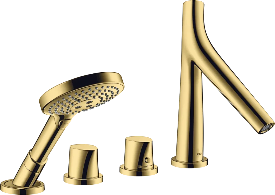Axor Starck Organic Thermostatic Bath Filler Concealed 504 X 263 X 128mm Gold - Polished product image - Image 1