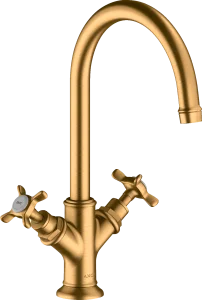 Axor Montreux 2-handle Basin Mixer 210 With Cross Handles Without Waste Gold Brushed