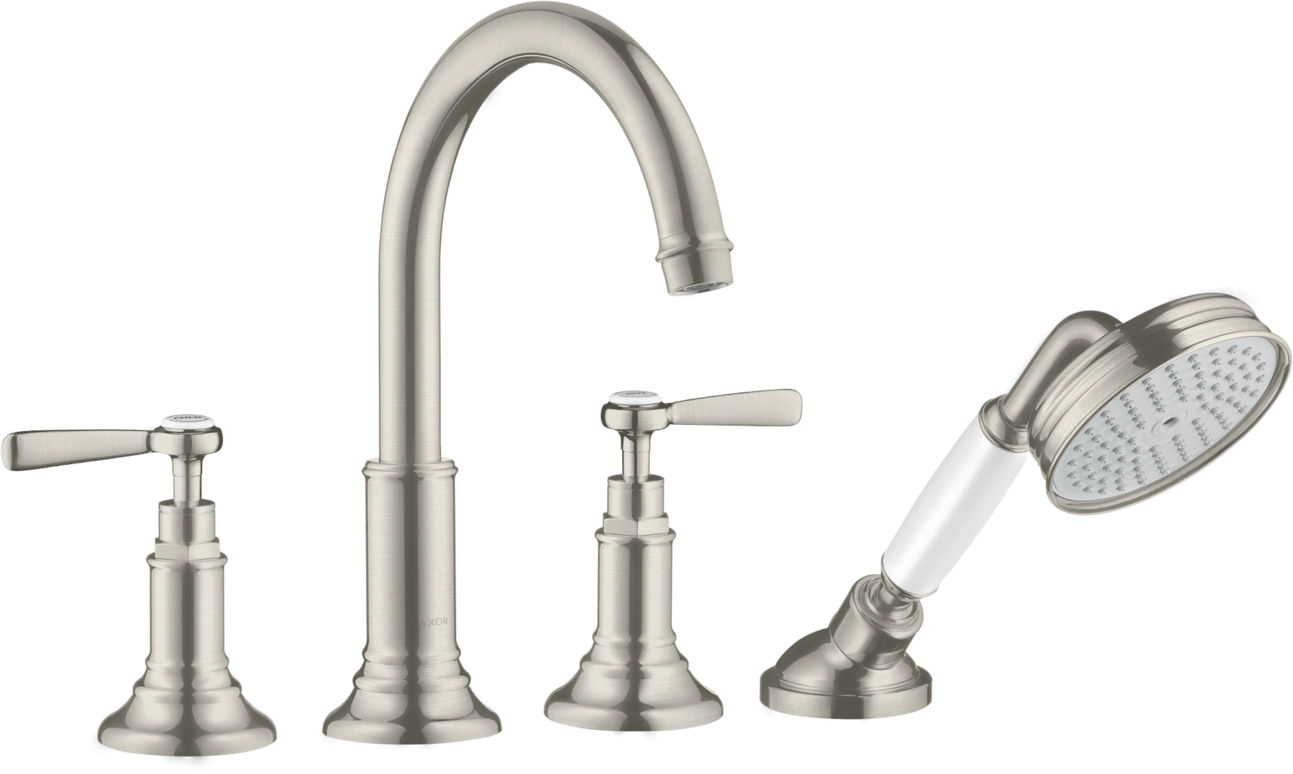 Axor Montreux 4-hole Tile Mounted Bath Mixer With Lever Handles Stainless Steel