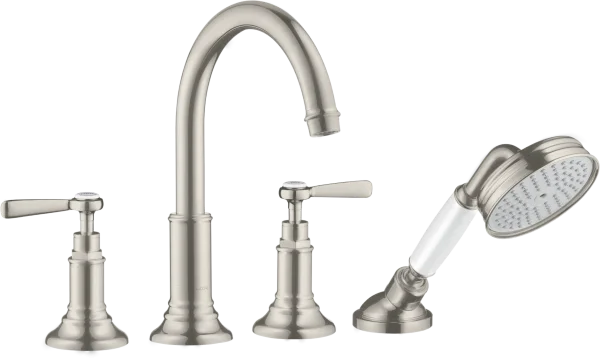 Axor Montreux 4-hole Tile Mounted Bath Mixer With Lever Handles Stainless Steel