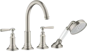 Axor Montreux 4-hole Tile Mounted Bath Mixer With Lever Handles Stainless Steel