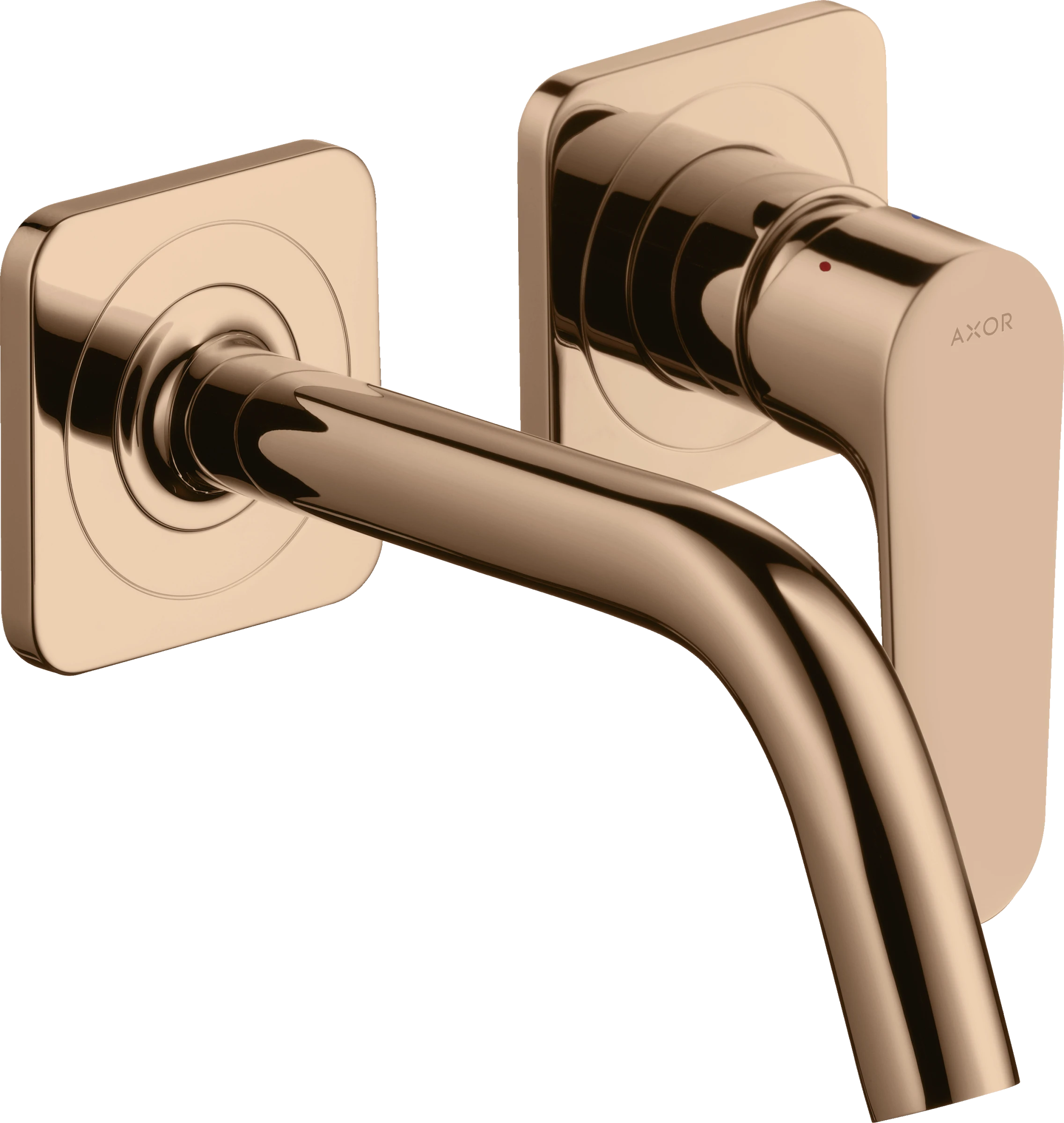 Axor Citterio M Single Lever Basin Mixer For Concealed Installation Wall-mounted With Spout 167 Mm And Escutcheons Polished Red Gold