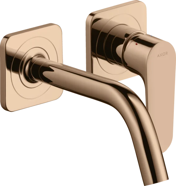 Axor Citterio M Single Lever Basin Mixer For Concealed Installation Wall-mounted With Spout 167 Mm And Escutcheons Polished Red Gold