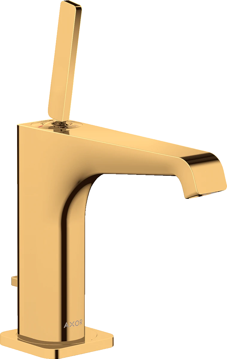 Axor Citterio E Single Lever Basin Mixer 130 With Pin Handle And Pop-up Waste Gold Polished