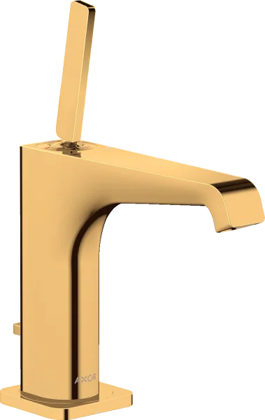 Axor Citterio E Single Lever Basin Mixer 130 With Pin Handle And Pop-up Waste Gold Polished