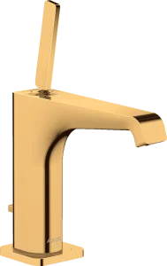 Axor Citterio E Single Lever Basin Mixer 130 With Pin Handle And Pop-up Waste Gold Polished