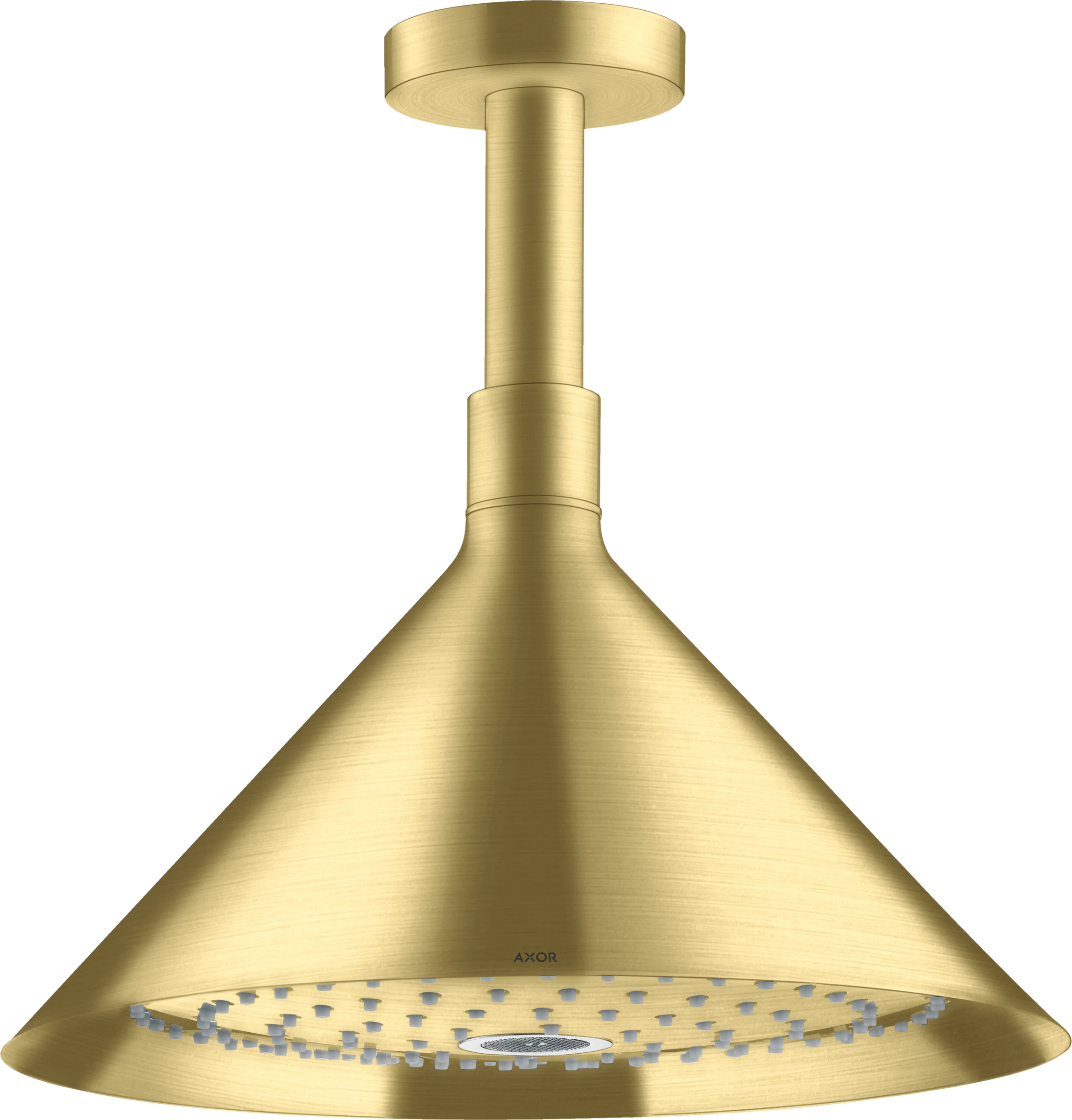 Axor Showers/front Overhead Shower 240 2jet With Ceiling Connector Brushed Brass