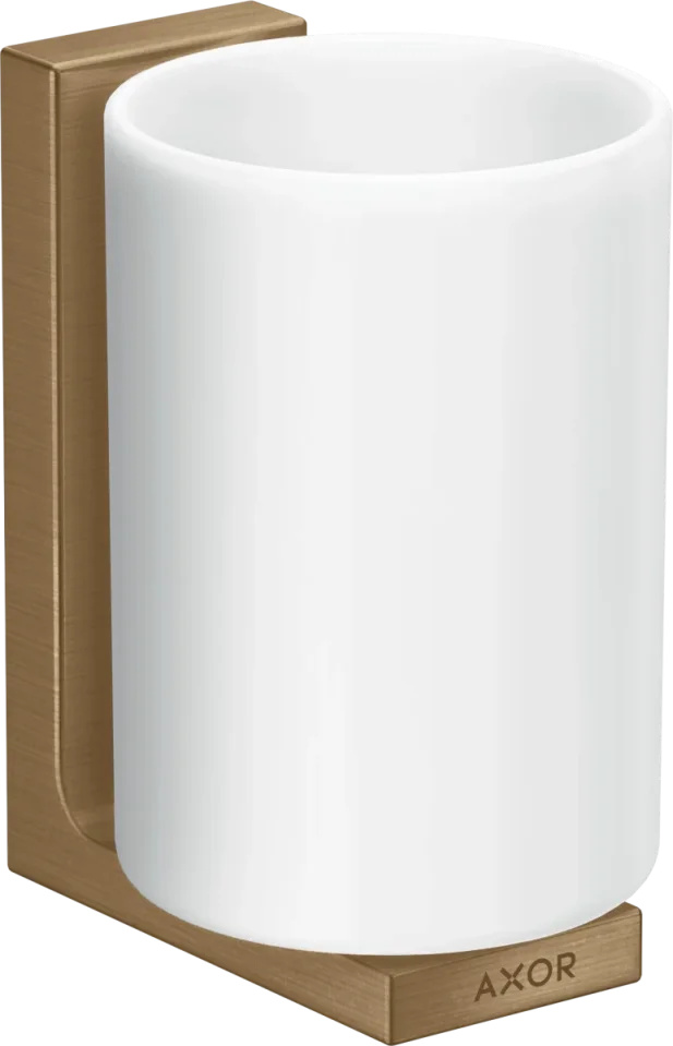 Axor Universal Rectangular Tooth Brush Tumbler 256 X 163 X 102mm Bronze - Brushed product image - Image 1