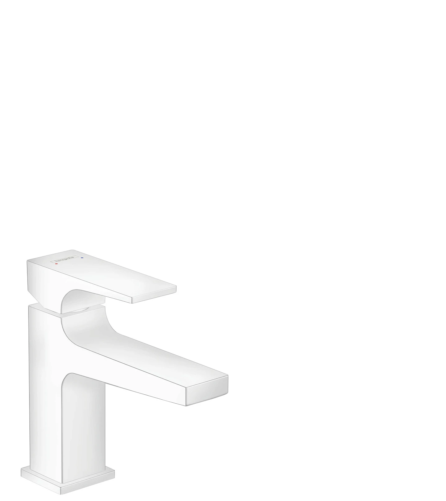 Hansgrohe Metropol Single Lever Basin Mixer 100 With Lever Handle For Handrinse Basins With Push-open Waste Set Matt White