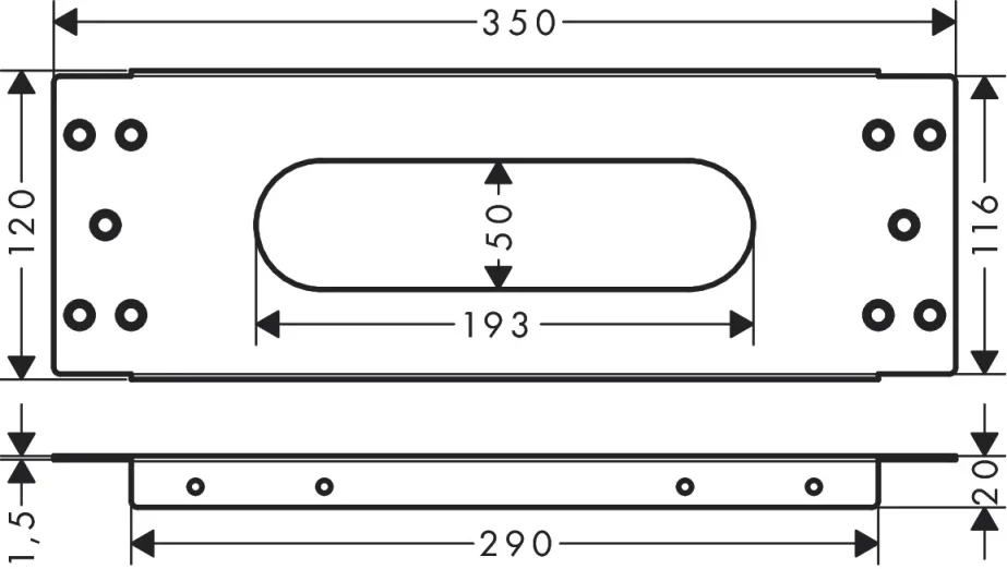 Hansgrohe Sbox Supplies 383 X 168 X 88mm detail view - Image 2