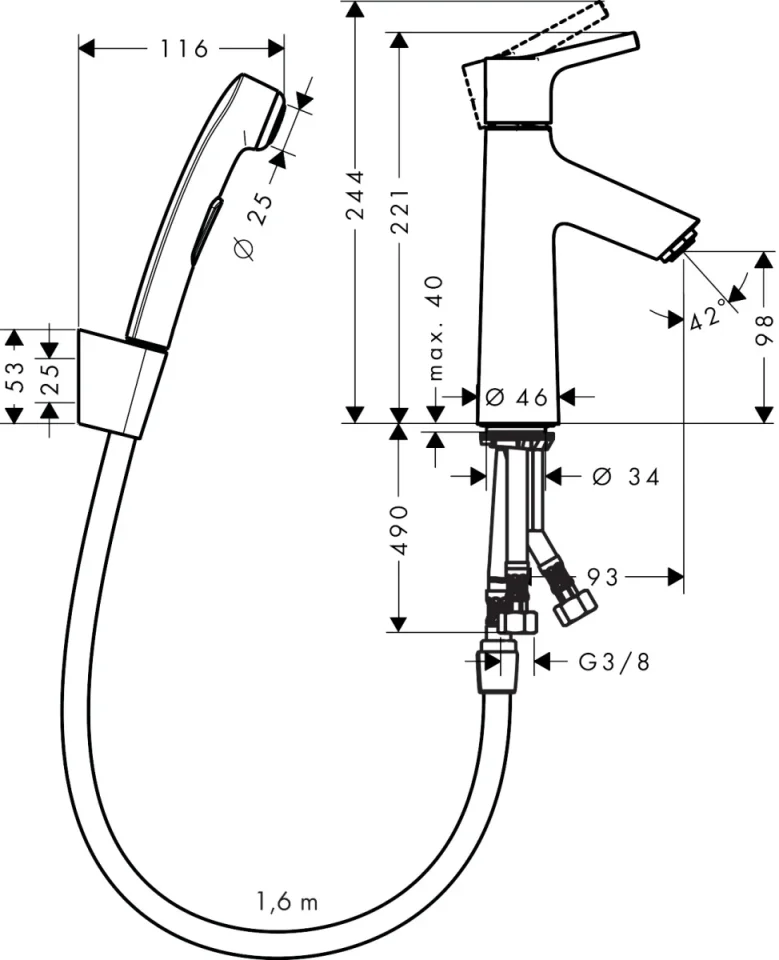 Hansgrohe Talis S Manual Mixers 562 X 171 X 65mm Chrome detail view - Image 2