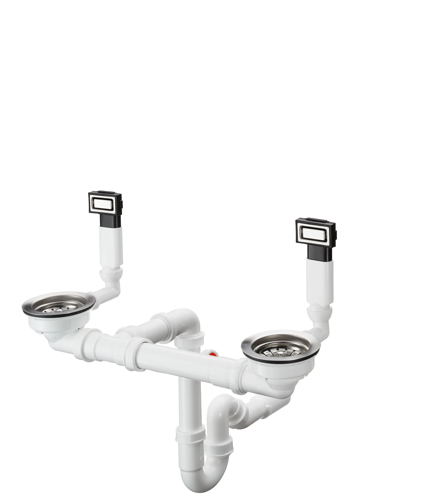 Hansgrohe Manual Waste And Overflow Set For Double Bowl Stainless Steel