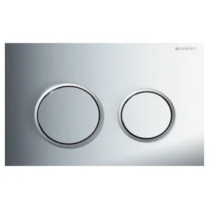 Geberit Omega20 Round Flush Plate For Dual Flush - Gloss Chrome With Matt Chrome Detail